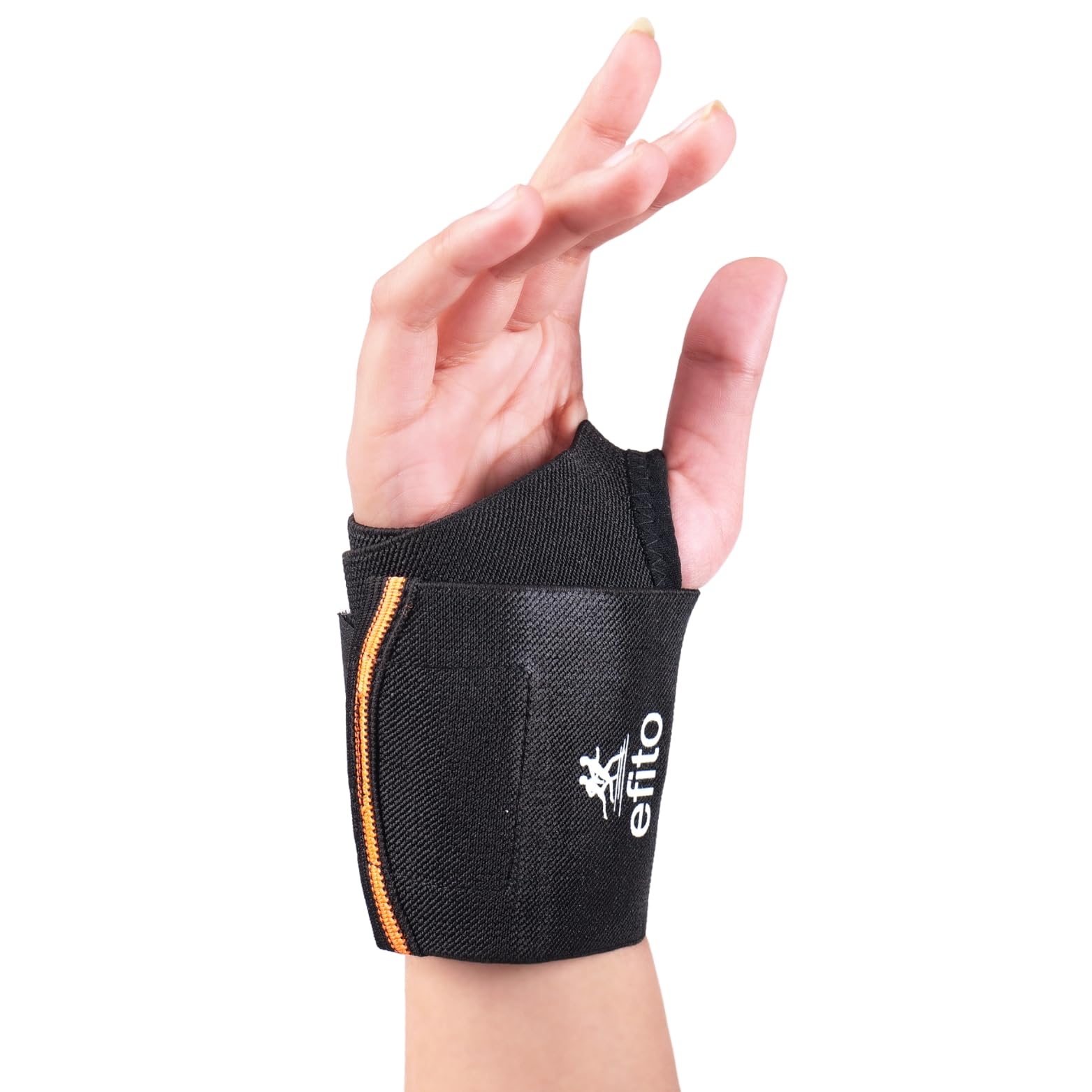 efito wrist support with thumb for men and women | adjustable wrist support for workout and sports activities | comfortable and breathable material | one peice brace | universal size_black (pack of 1)
