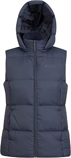 Mountain Warehouse Astral Womens Padded Gilet - Water Resistant Ladies Bodywarmer, Detachable Hood Vest, Microfibre Insulation - Best for Outdoors, Sports, Gym, Autumn
