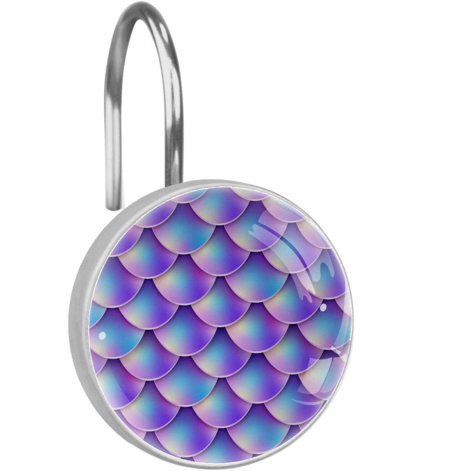 Crochets rideau de douche sirène violette pour embellir la décoration de votre salle de bain