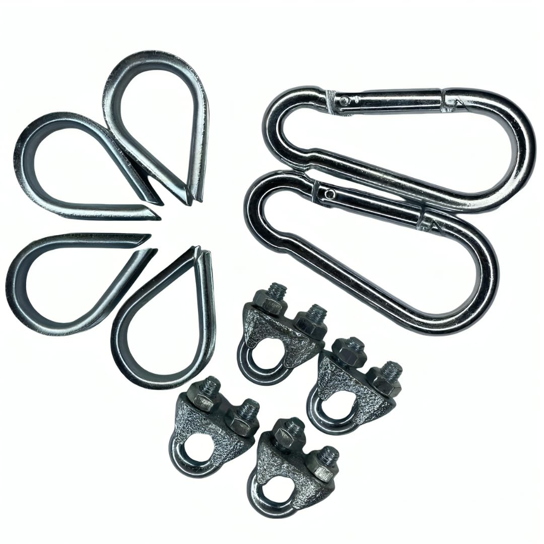 FITIFY Gym Machine Cable Wire (6mm) with Locking Accessories – ULocks, Eye Locks & Snap Hooks (Black Wire, 5 Meter) 4