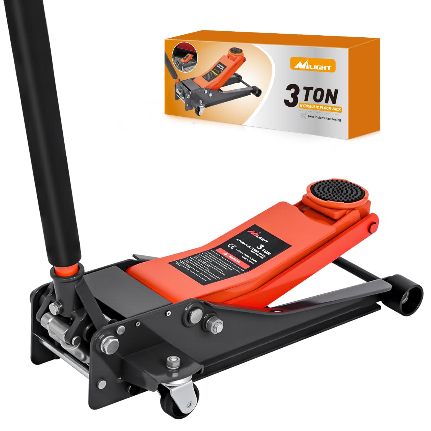 Nilight 3 Ton Floor Jack, Low Profile Car Hydraulic Jack with Dual