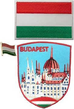 A-ONE Hungarian Parliament Biker Patch + Hungary Morale Patch, Tourist Spot Collectible Embroideries and Brooch, Apply to Jeans, Jackets, Water Bottles, Laptops, Garment NO.450B