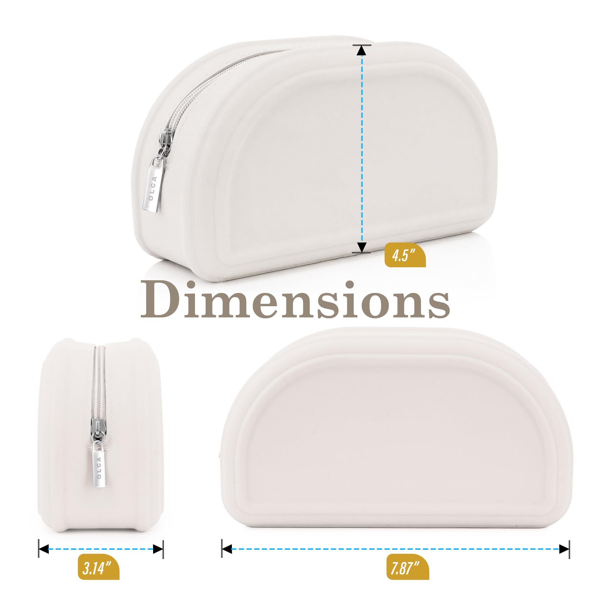 Bolsa de maquillaje, impermeable, organizador de artículos de tocador, viajes, bolsa con cremallera, Gris, Bolsa de maquillaje