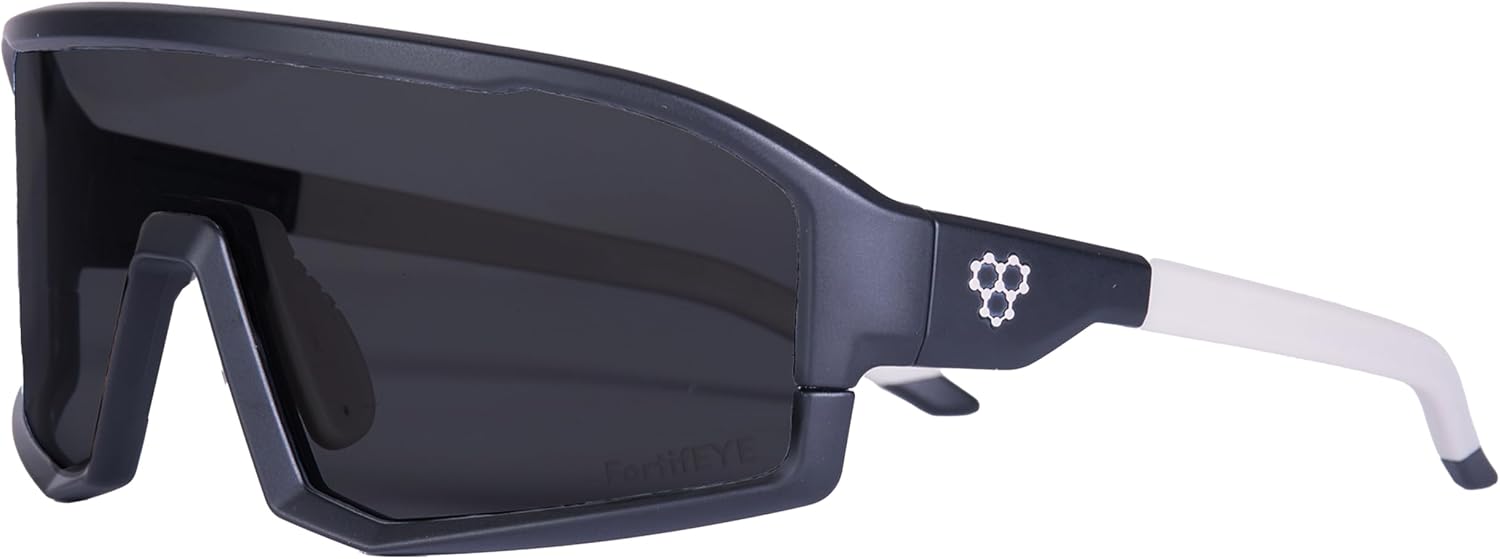 CRBN Pivot Pickleball Glasses for Men & Women - Photochromic Eye Protection with Grey Mirrored Replacement Lenses for Sun & Impact Protection - Virtual Bundle