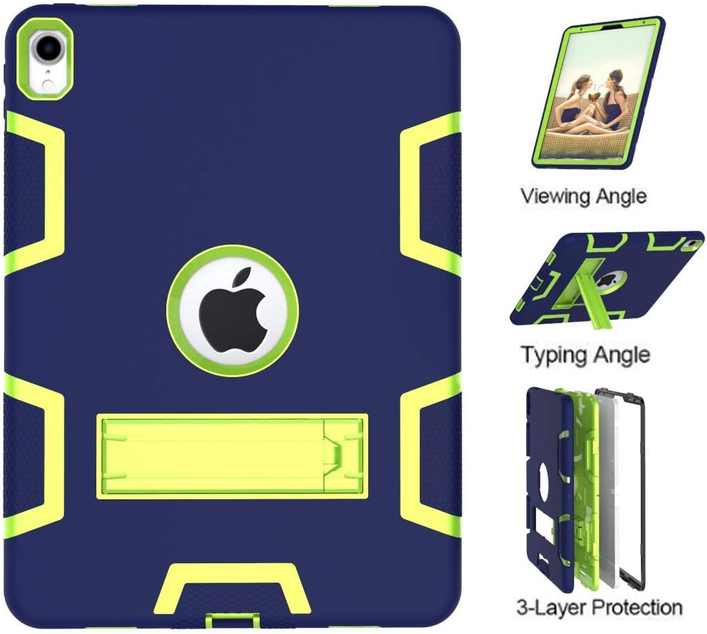 Compatible for iPad Pro 11 inch 2018 Release (Model: A1934/A1980/A2013) Impact Hybrid Drop Proof Armor Defender Full-Body Protection Case Convertible Built in Stand (Navy Green)