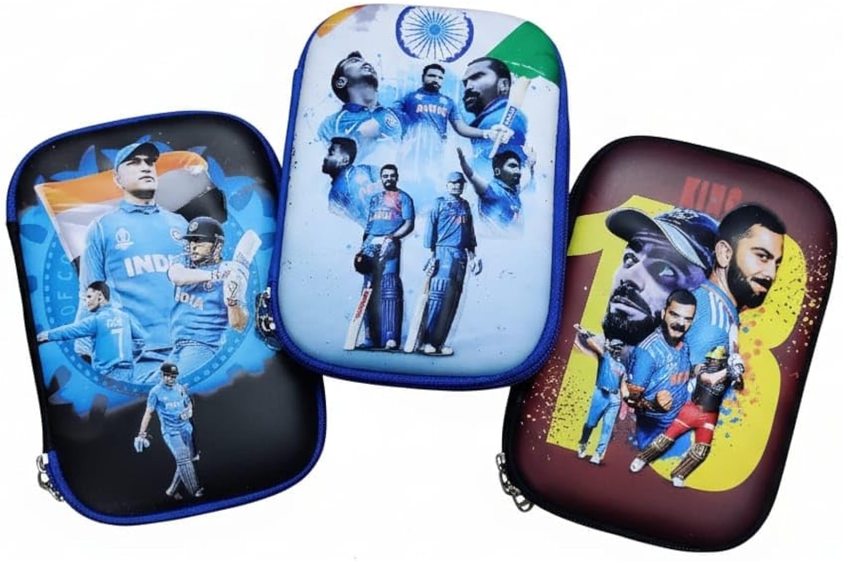 DealX 1 Pcs Random Gift Pack Cricket Theme Hard Shell Pencil Pouch