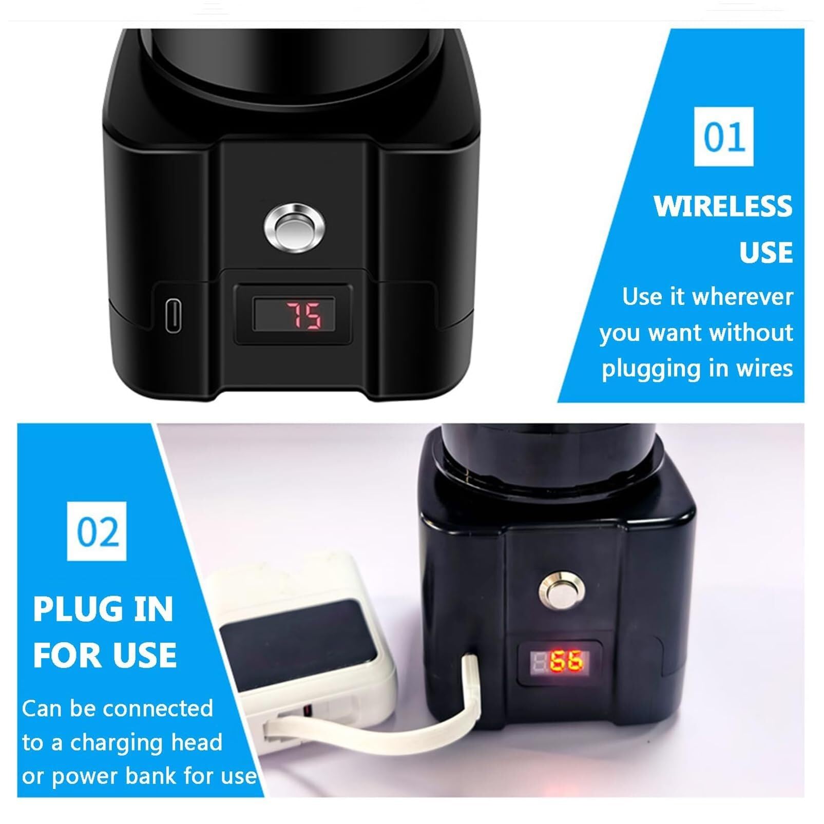 Mini Vortex Mixer, Mezclador De Pintura Eléctrico Con Pantalla Digital De Potencia, Carga Y Conexión, Mezclador De Esmalte Para Botellas De Pintura De 5–100 Ml Para Tinta Pigmentada