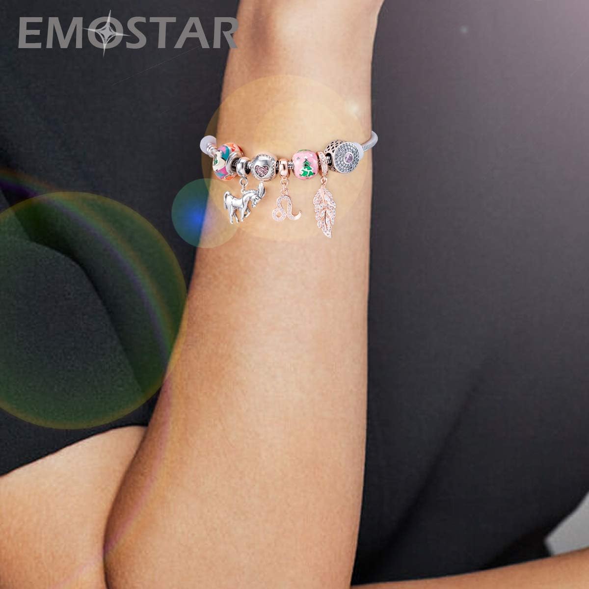 EMOSTAR Zodiac Sign Charms fits European Charm Bracelet – Rose Gold 925 Sterling Silver Necklace Pendant, 12 Horoscope Constellation Dangle CZ Birthstone Beads, Gifts for Women/Men/Birthday - Image 5