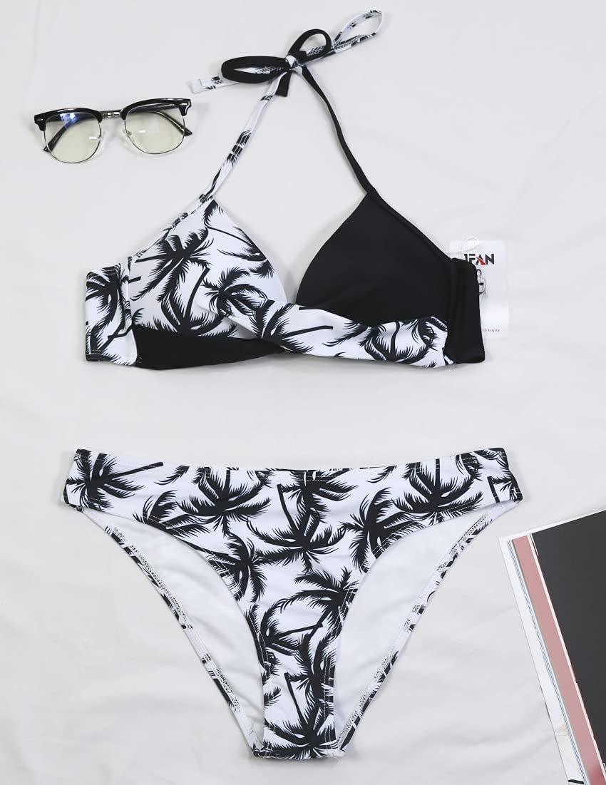 JFAN Donna Costume da Bagno Push Up Imbottito Reggiseno Bikini Donna Due Pezzi Swimwear Abiti da Spiaggia