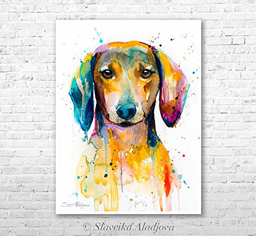 dachshund watercolor painting