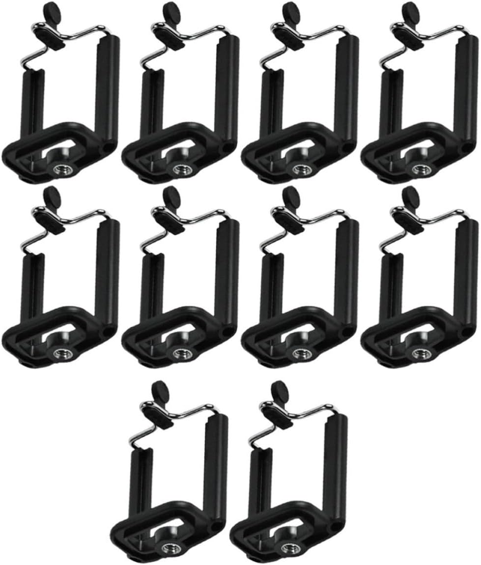 Unomor 10pcs Adjustable Phone Bracket Mount for Smartphone with Practical Phone Slot Width Free Adjustment, Made of Sturdy Abs and Alloy Material, Compatible with Selfie Stick for Stable