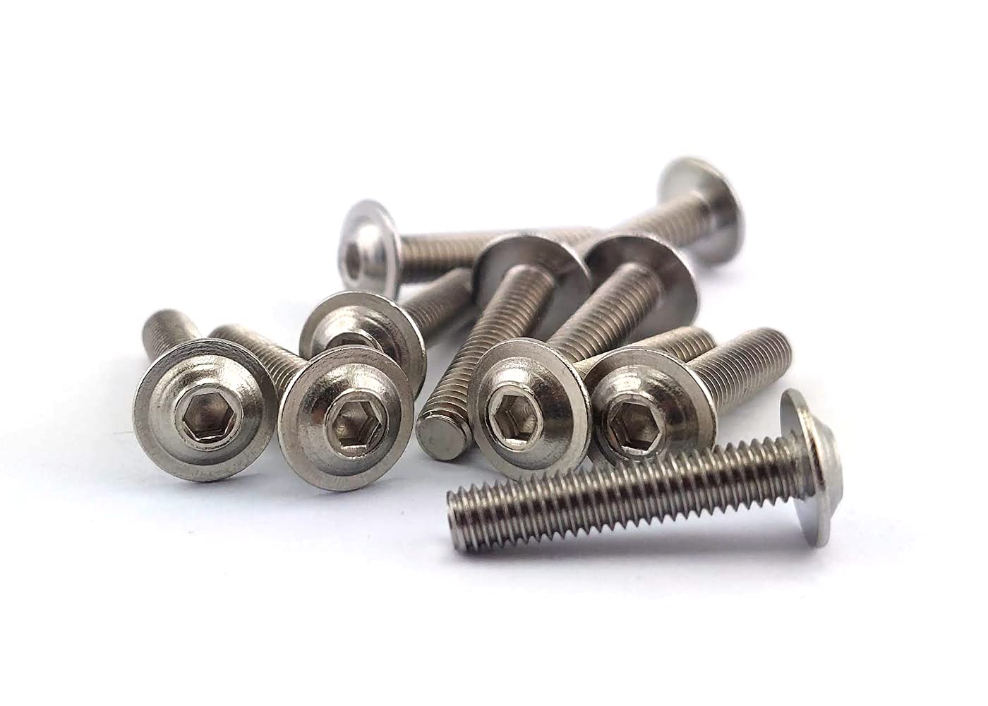 50 tornillos alomados con brida hexágono interior ISO 7380-2, acero inoxidable A2, M10 x 25