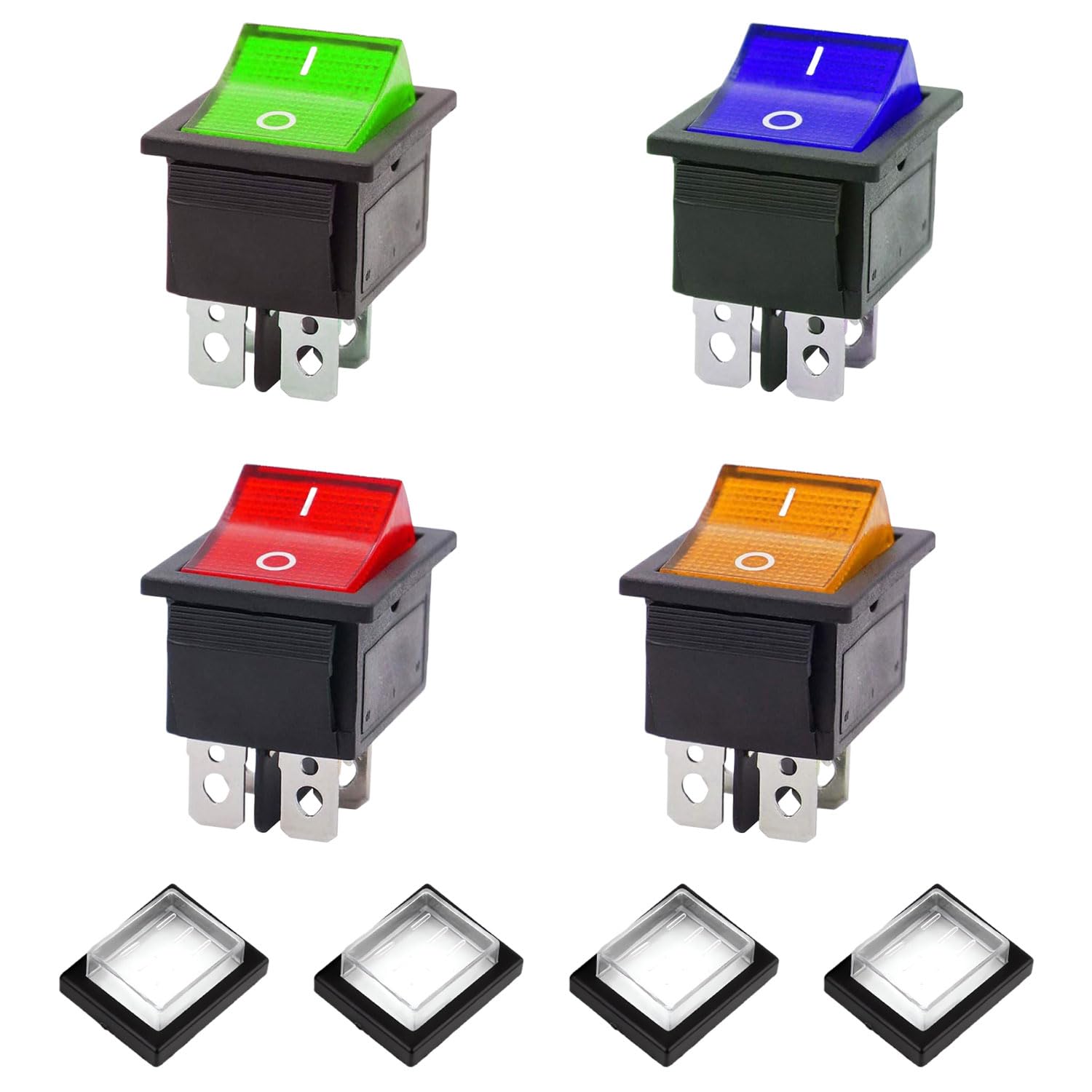 4 Color Rocker Switch Henry Hoover on off Switch with Light 4 pin Waterproof Rocker Switch 240v for Electrical Products