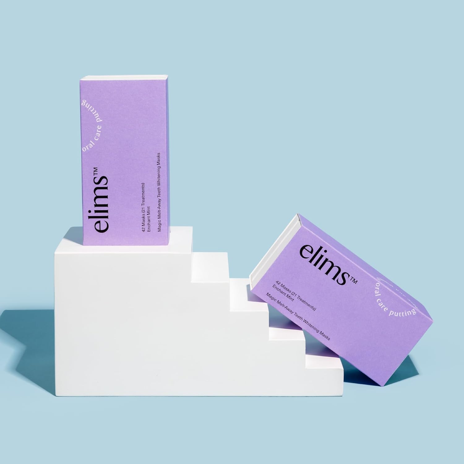 ELIMS Teeth Whitening Strips for Sensitive Teeth 21 Treatments – Food-Grade & Made by Dentists - Whiten Up to 7 Shades - Dissolving Mess-Free Application - Visible Results in 14 Days - 42 Strips