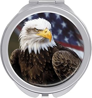 Espejo de maquillaje de viaje de águila calva...