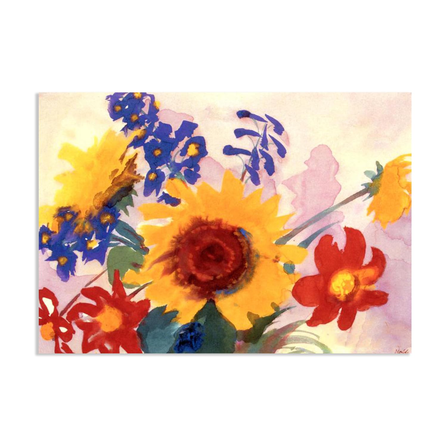RXNHGJDS Emil Nolde Canvas Print Wall Art Famous Flowers Oil Paintings Reproduction Autumn Flowers Sunflowers Emil Nolde Poster for Living Room Bedroom Home Decor 70x50cm(28x20in) poster