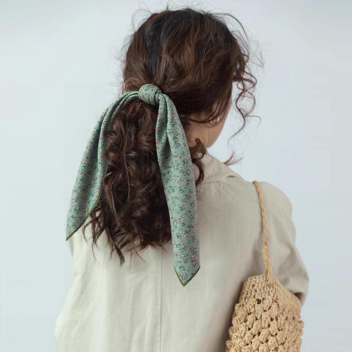 Cotton-Blend Bandana, Head Scarf, Headband, Head wrap, Hair Neck Scarf for Women 22 x 22 inch - Image 4