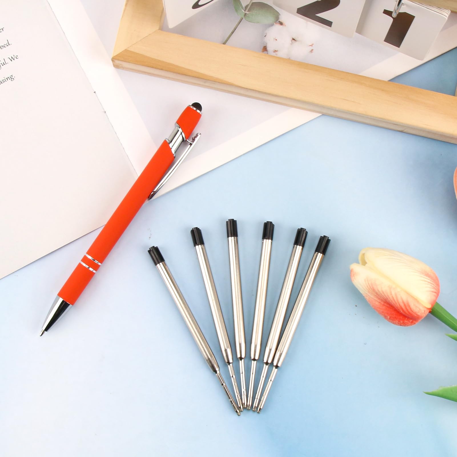 Pack Da 6 Ricariche Gel Per Penne Parker - Refill Nero 0,5mm Per Scrittura Fluida E Precisa