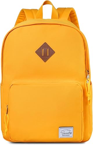 VASCHY Mochila escolar, mochila ultraligera para hombres y mujeres, mochila para niños, adolescentes, niños y niñas, Amarillo, Mochilas Daypack