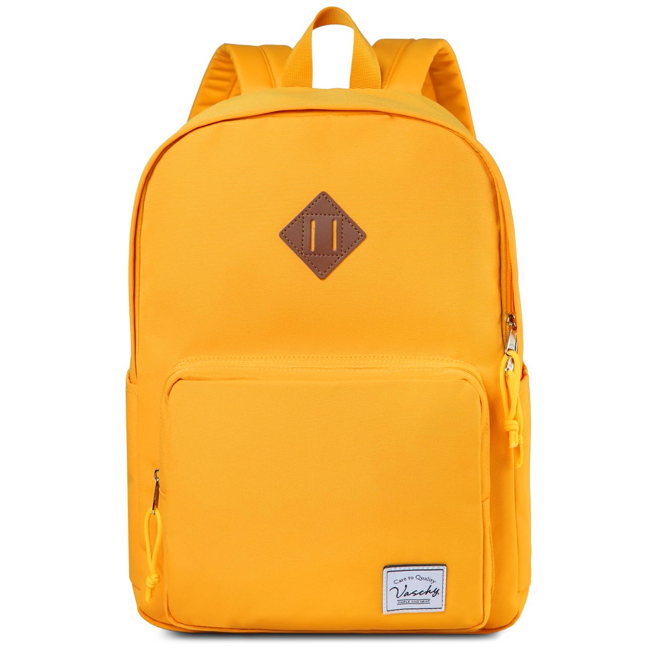 VASCHY School Backpack, Ultra Lightweight Backpack for Women Bookbag for Kids Teen Boys Girls Yellow