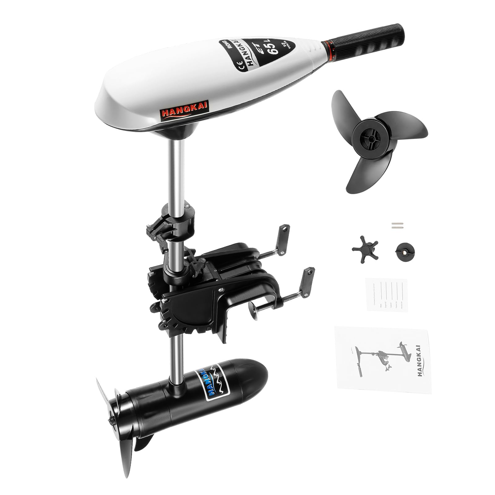 66LBS - Motore elettrico fuoribordo per barche, motore elettrico da 12 V con 5 marce avanti e 2 marce indietro, altezza regolabile, leva telescopica, motore fuoribordo 660 W per gommoni