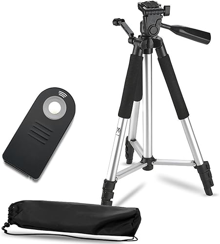 Miniatura 8 de Soporte de trípode ligero de aluminio para cámara de 50 pulgadas + disparador remoto para Nikon (juego de 4 piezas)