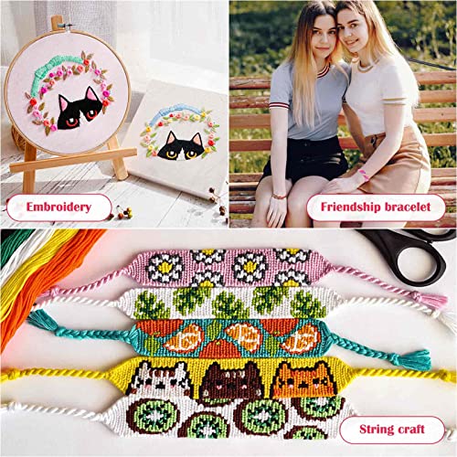Paxcoo 488Pcs String Bracelet Making Kit, Friendship Bracelet String Kit With 50 Skeins Embroidery Floss Cross Stitch Thread, 400Pcs Friendship Bracelet Beads, 37Pcs Embroidery Tools And Storage Box #TOP1