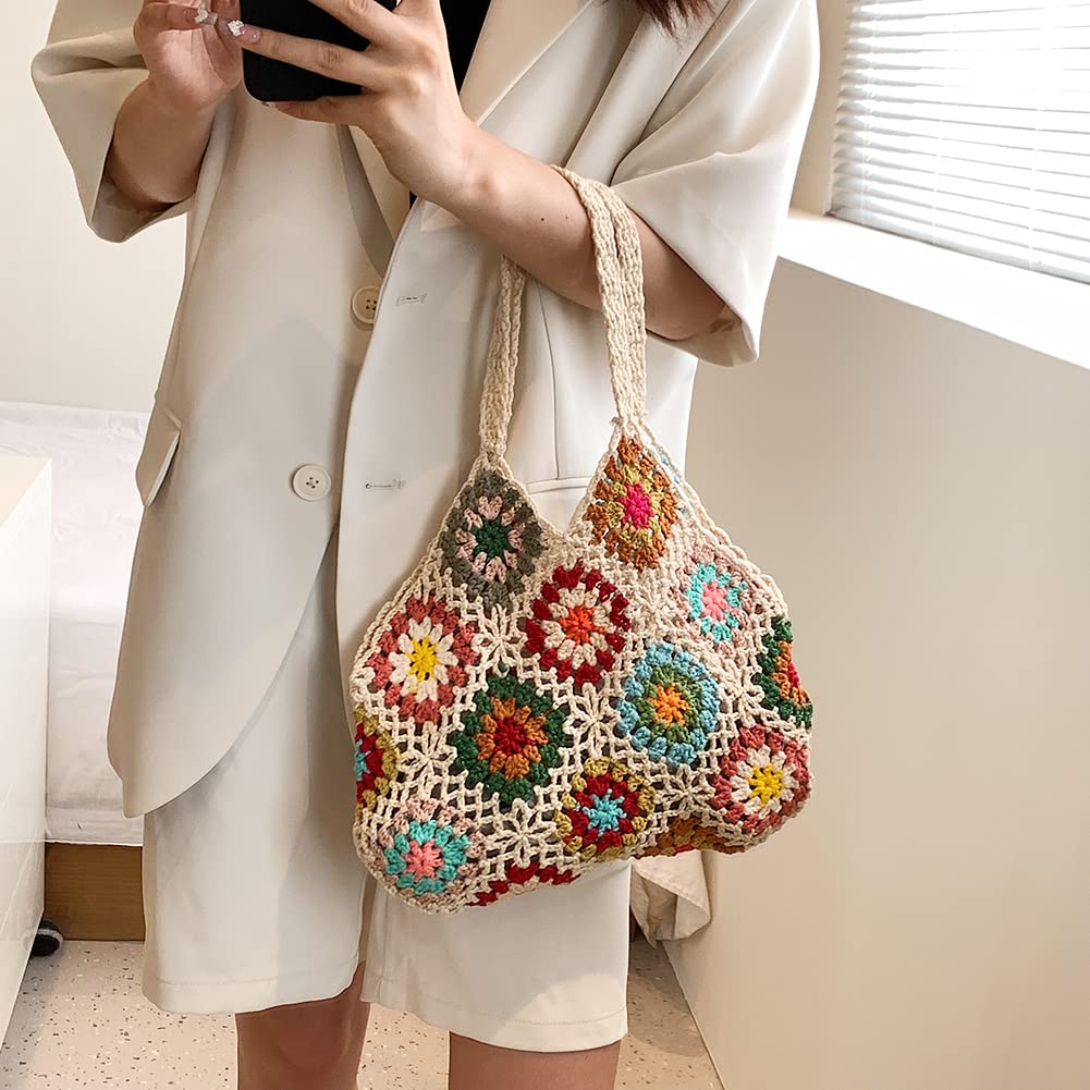 Amazon.co.jp: ホロークロシェ女性用ショルダーバッグ編み物