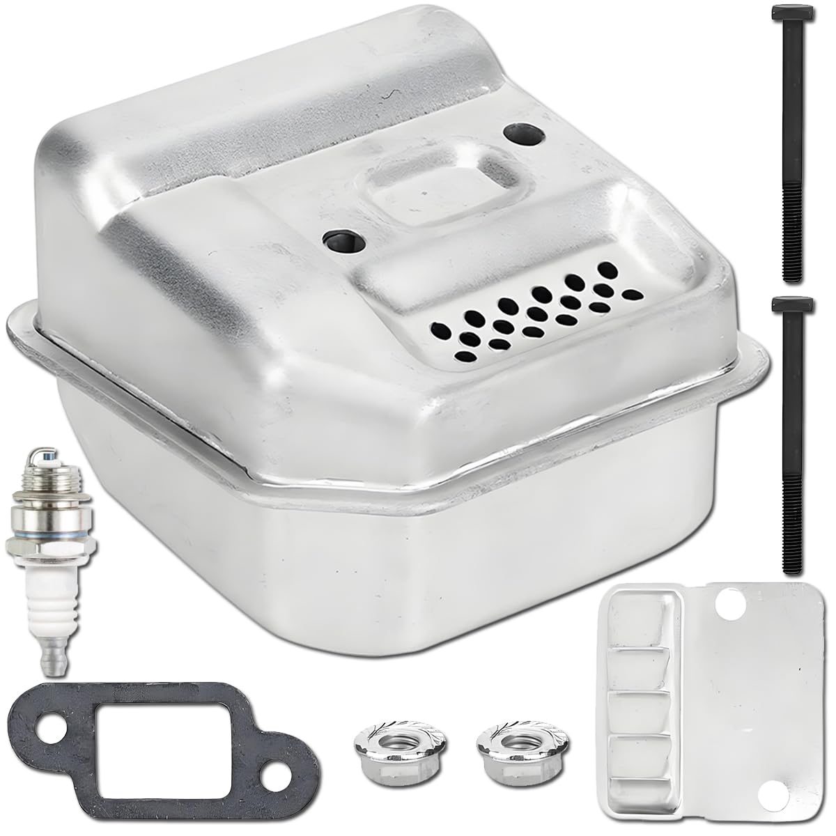 ZAMDOE 1130-140-0600 Exhaust Muffler Kit for Stihl 017, 018, MS170, MS170C, MS180, MS180C Chainsaws Cover Gasket Bolts Screws Kit 1130-145-2900, 1130-149-0601 Replace Accessories