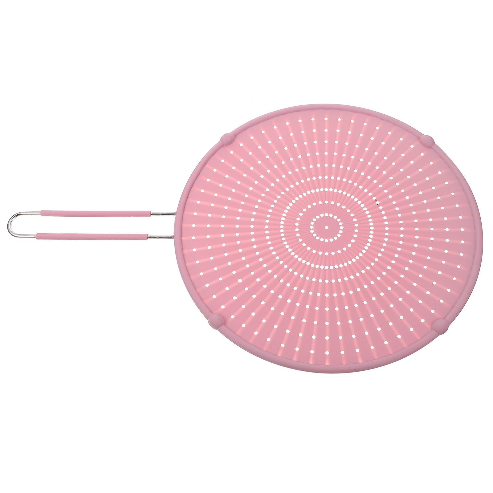 Tapa de olla de malla de silicona rosa mango largo fácil de limpiar