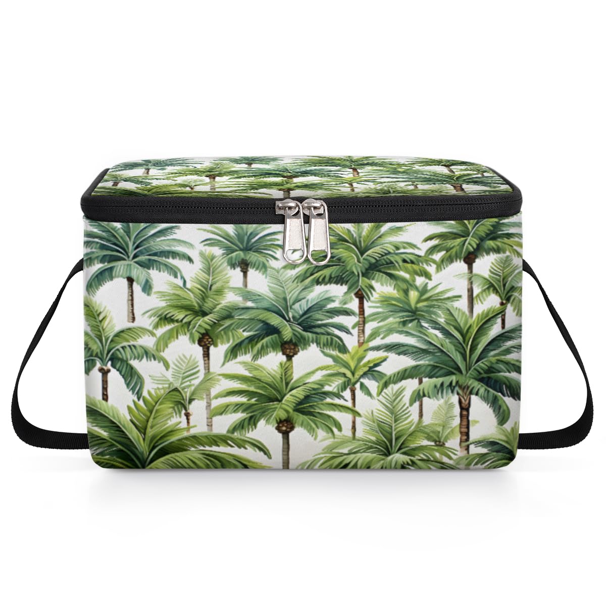 Tropical Palm Trees Lunch Bags for Women Men 9 Cans, Hot & Cold Food Delivery Bag Insulated Grocery Bag Insulated Lunch Box Hawaiian Summer Cooler Bag for Office Work Picnic Beach