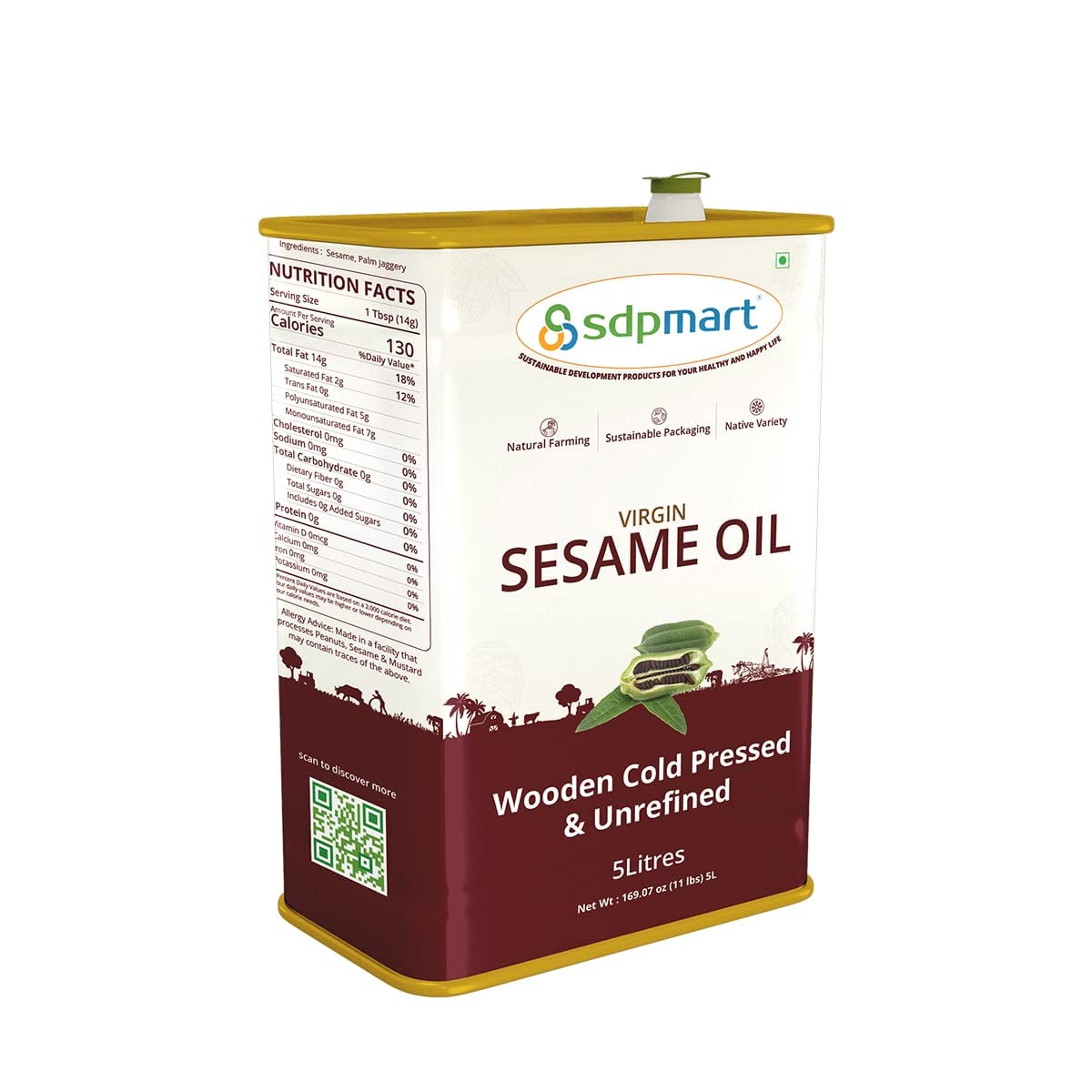 SDPMart Premium Virgin Sesame Oil 5 Liter