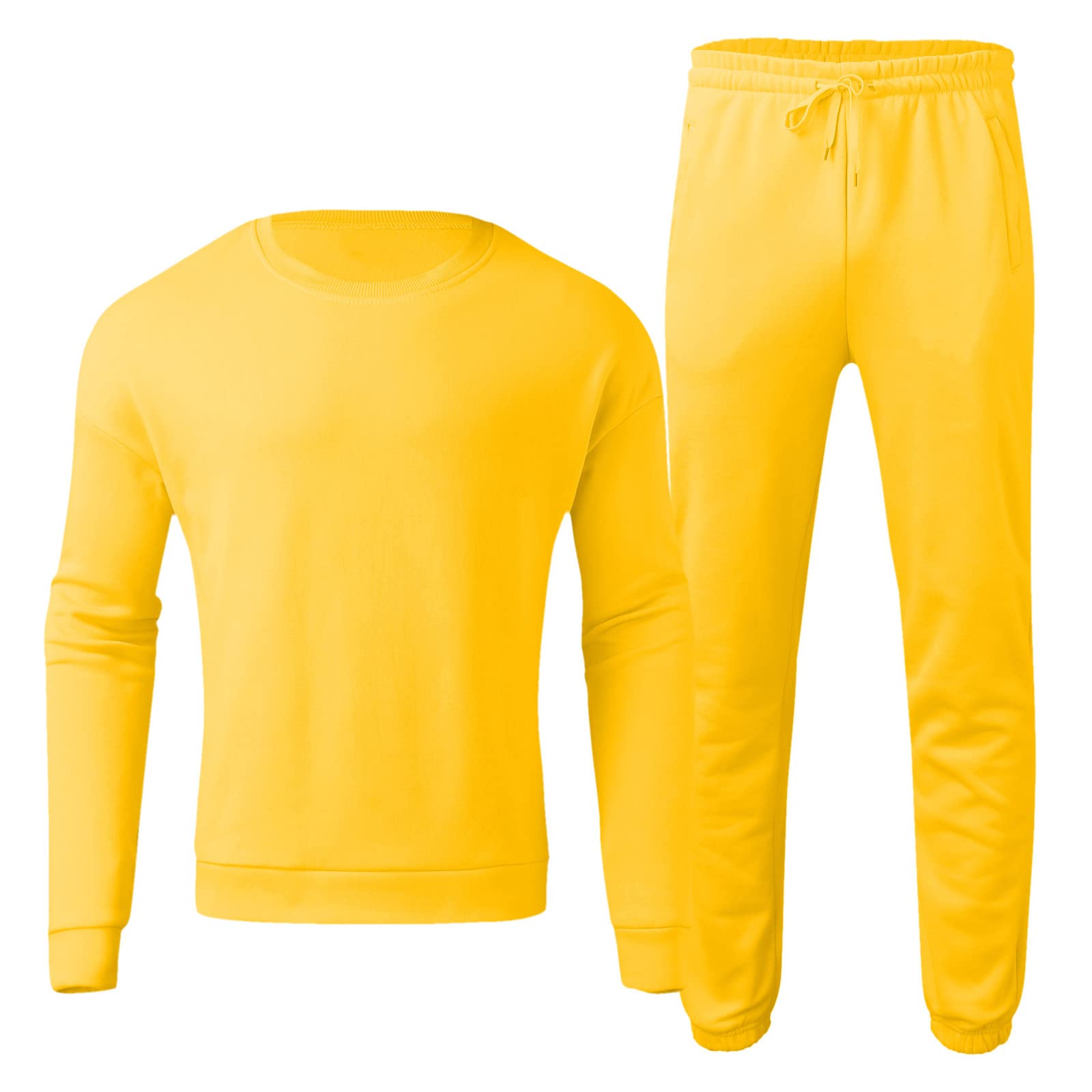 Générique Męski zestaw do joggingu 2 sztuki bluza z pończochami do joggingu siatka zima ciepły sportowy strój okrągły dekolt kieszenie miękka oddychająca wygodna lekka sportowa A137