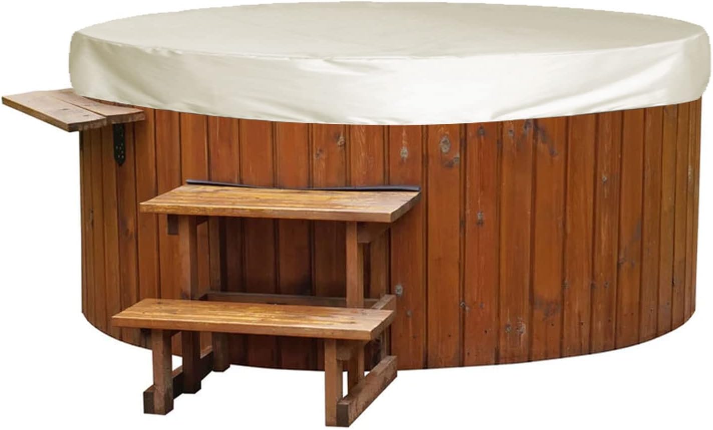 Round Hot Tub Cover 190 Silver Polyester Taffeta Bathtub Cover Outdoor SPA Covers