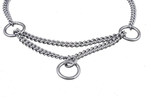 Miniatura 5 de Alvalley Collar Martingale para perros, collar de cadena para perro, hecho de latón, seguro, fácil de manejar, adecuado para mostrar, entrenar y