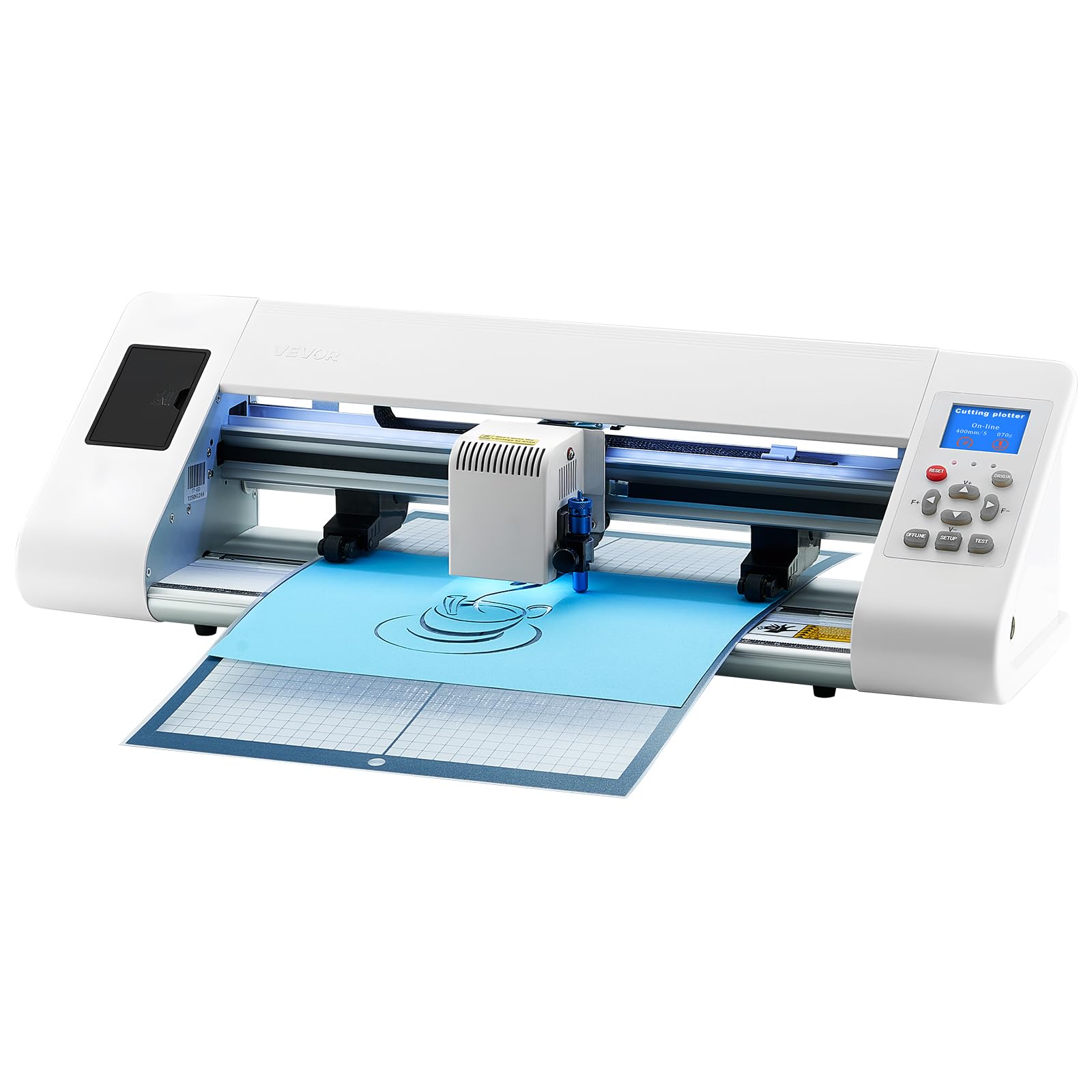 VEVOR Vinylschneider (33 cm Schnittgröße) mit automatischer Kantenerkennung & Designsoftware & Materialien, kompatibel mit SVG/EPS/PLT, für individuelle Bastelarbeiten Karten Aufkleber