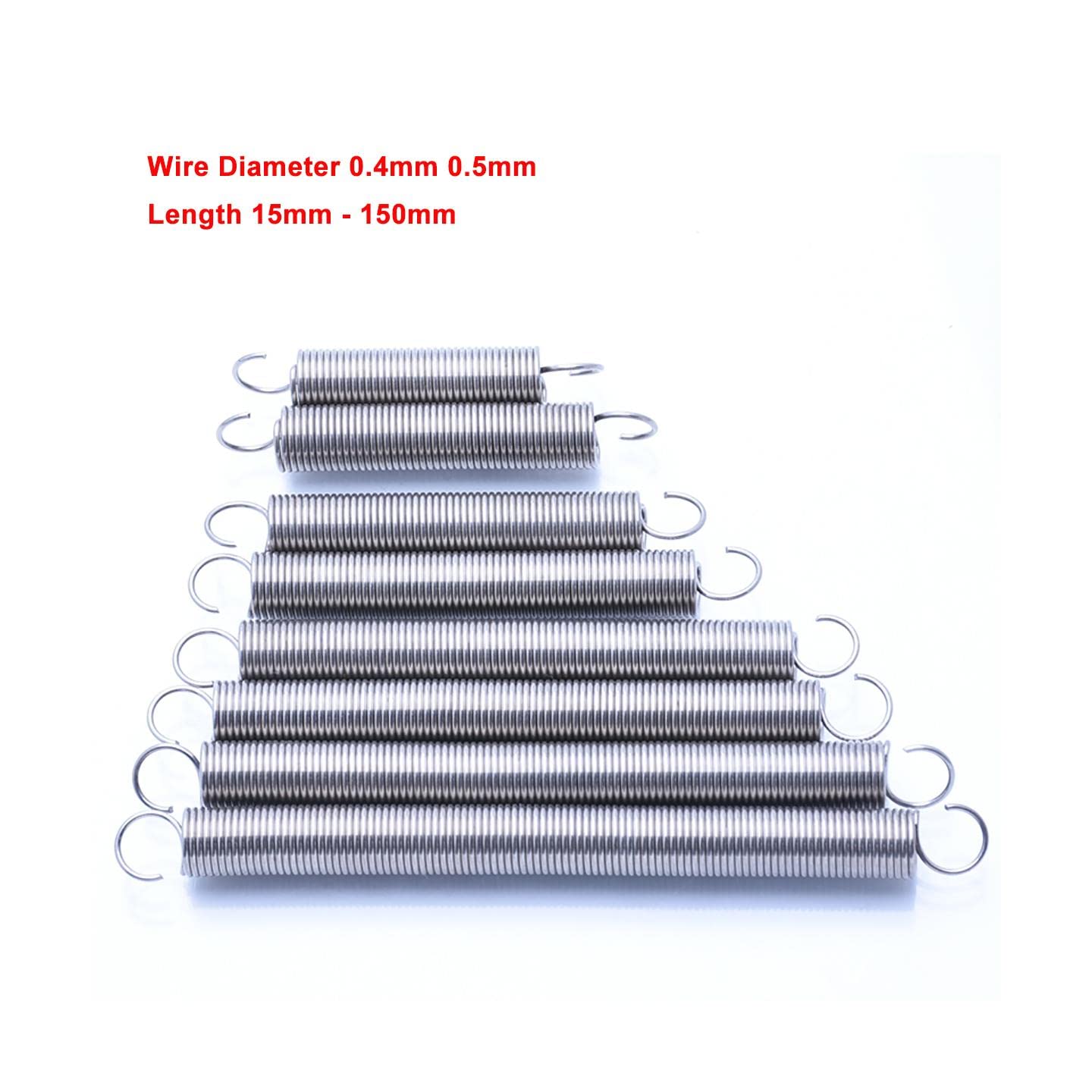 10Pcs 304 Stainless Steel Extension Spring Wire Dia 0.5mm O Ring Hook Coil Dual Hook Small 10Pcs 304 Stainless Steel Extension Spring Wire Dia 0.5mm O Ring Hook Coil Dual Hook Small