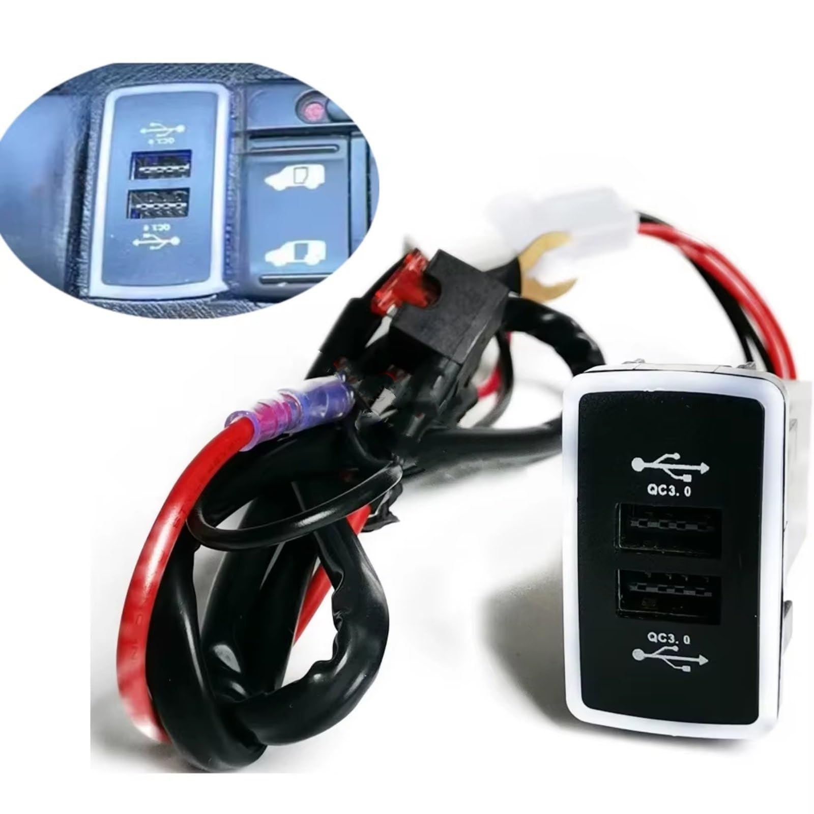 Consola USB Socket AUX Compatible Con Hrv Para Vezel 2008-2013 Coche Dual Para Cargador Enchufe QC3.0 Adaptador Salida Carga Teléfono Puerto USB AUX Jack