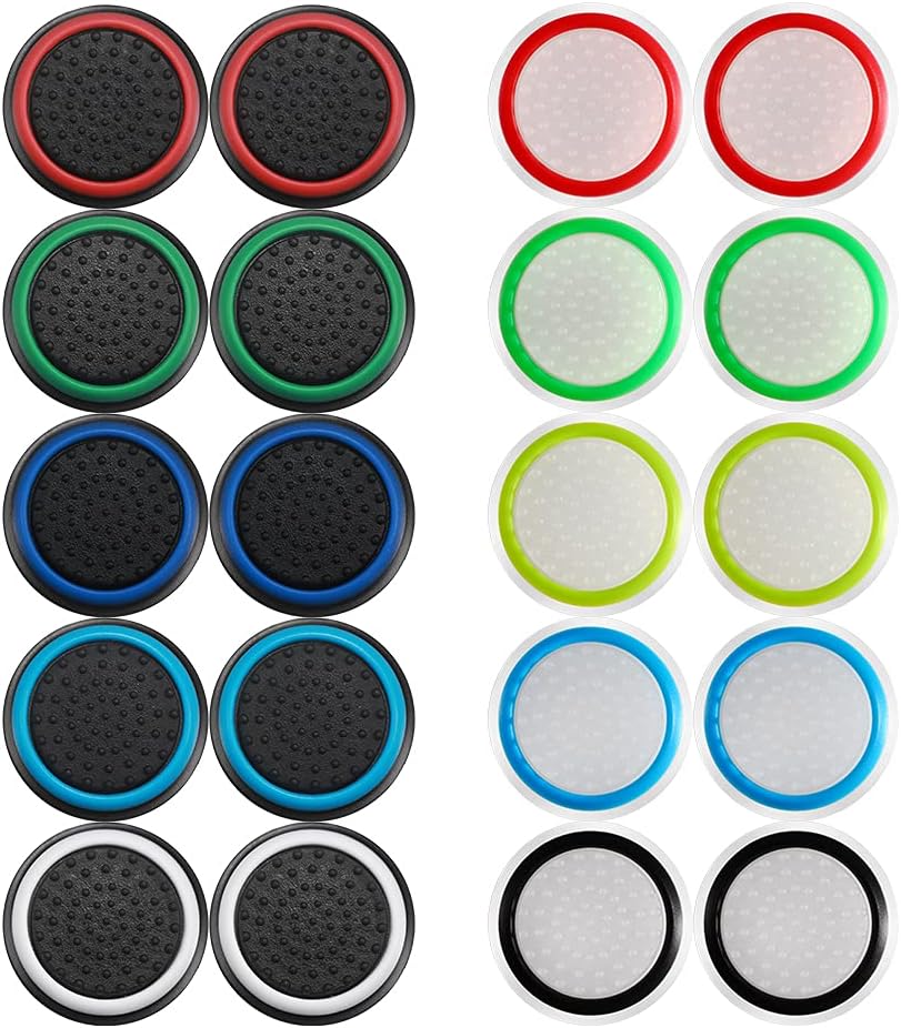 20Pieces Analog Stick Joystick Controller Performance Thumb Grips Compatible with PS5, PS4, Xbox One, Xbox Series X/S Controller Joystick Grips