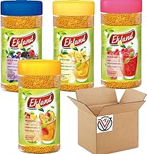 Generic 04 x Mixed Flavour Eklandd Tea Jar 350g - Raspberry, Multivitamin, Lemon, Forest Fruit