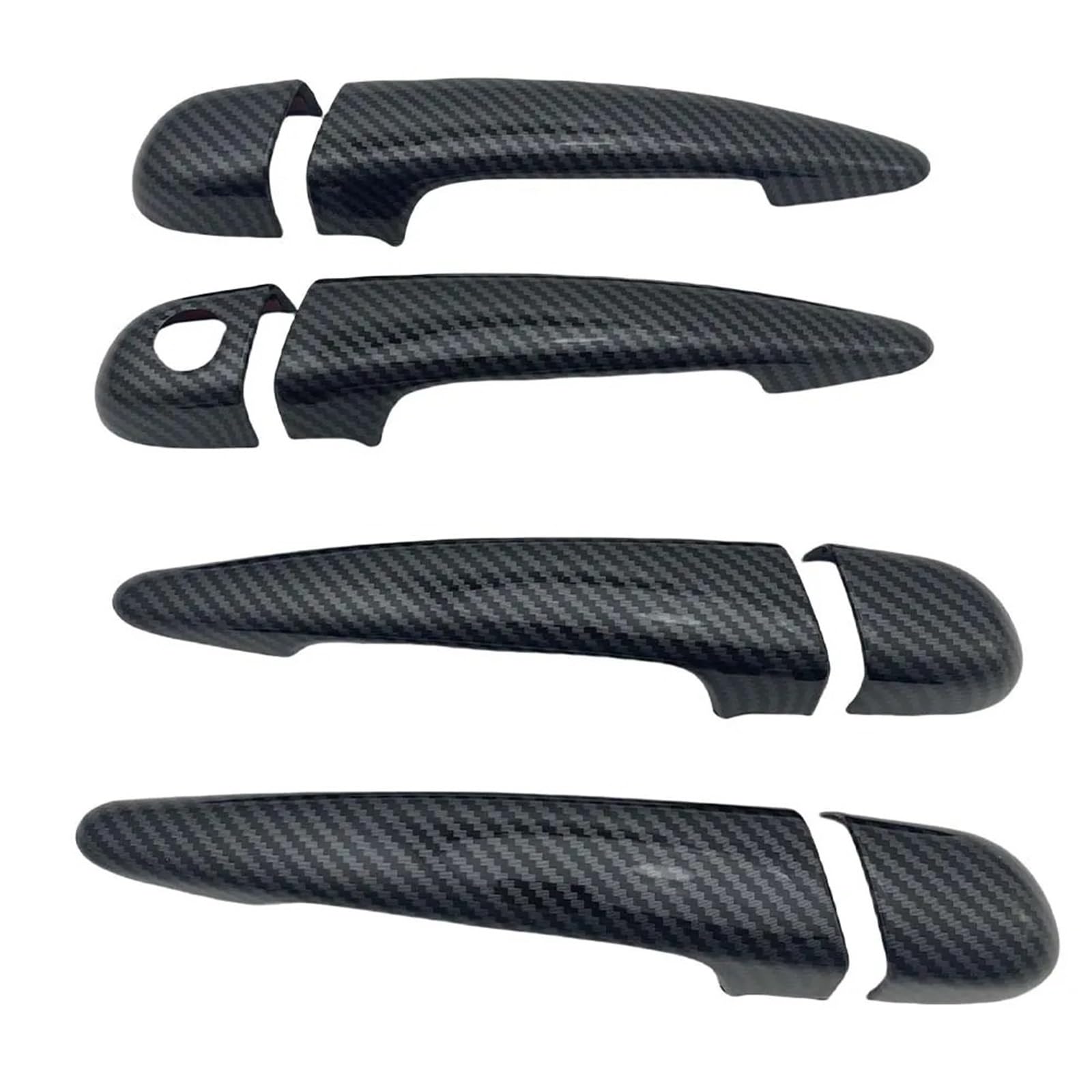 Dtasmbd One Color Exterior Side Door Handle Protective Covers Car Door Handle Cover Trim For Bmw Serie 3 E46 330Ci 1996-2005 4 Doors Exterior Left Hand Drive Carbon Fiber Look Auto