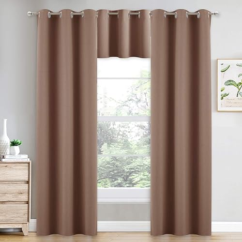 Miniatura 10 de NICETOWN Cortinas opacas cortas para dormitorio con ojales, cortinas cortas de cocina para ventanas pequeñas (52 x 30 pulgadas, 2 paneles, capuchino)