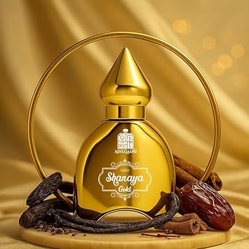 Adilqadri Shanaya Gold Gourmand Fragrance Attar for Men and Women 10ml Roll on | Alcohol-Free Arabic Perfume | Warm Vanilla, Spicy & Floral Notes