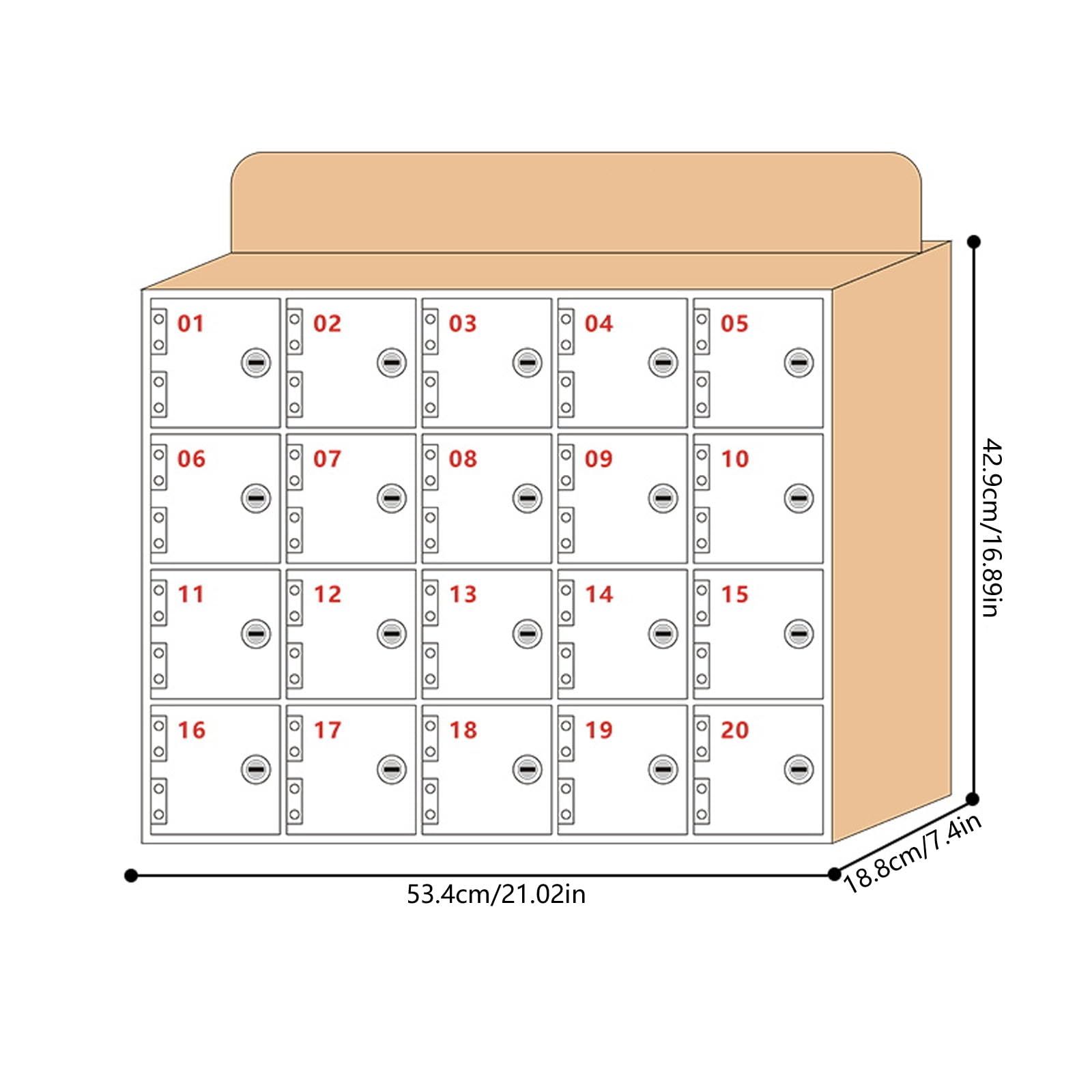 Mobile da parete per telefono cellulare con serratura sicura Sto con slot ideale per ufficio e aula (taglia: C-20)