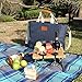40L Cooler Bag, Large Insulated Tote Navy Blue Carrier Bag for Picnic Lunch with Portable Bamboo Wine Snack Table - Best Gift for Father Mother Day