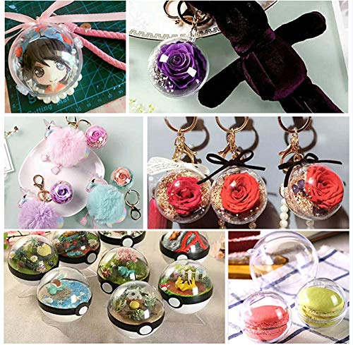 Aomgd 25 Set 50 Pieces Christmas Clear Plastic Fillable Ornaments, Diy Bath Bomb Mold,Acrylic Clear Plastic Ornaments Balls Fillable Wedding Party Decor With 5 Size 30Mm 40Mm 50Mm 60Mm 70Mm #TOP2