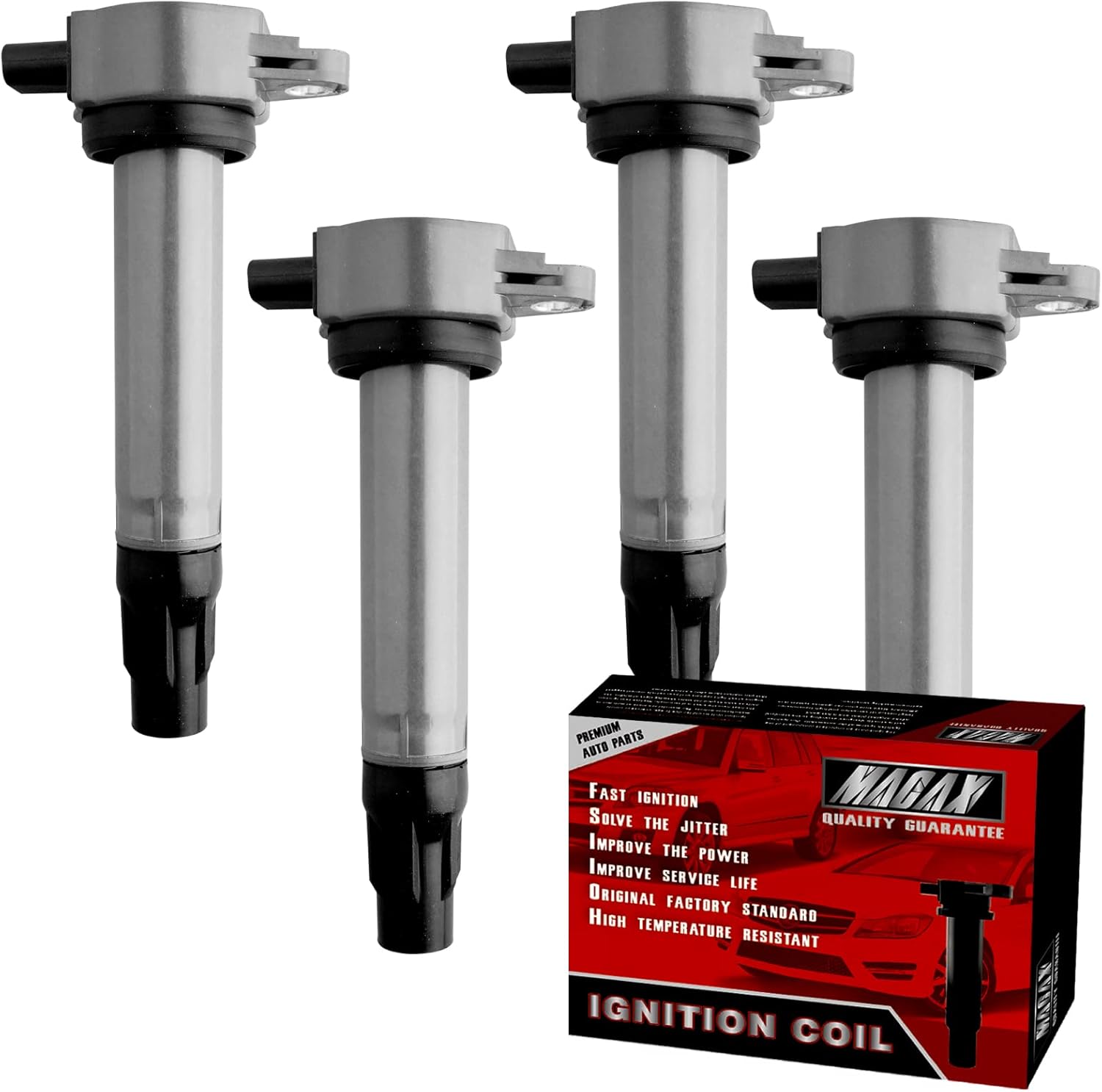Set of 4 Ignition Coils UF557 C1587 Compatible with Chrysler Dodge Jeep 200 Sebring Avenger Caliber Journey Compass Patriot - 1.8L 2.0L 2.4L L4 Replaces 4606824AB
