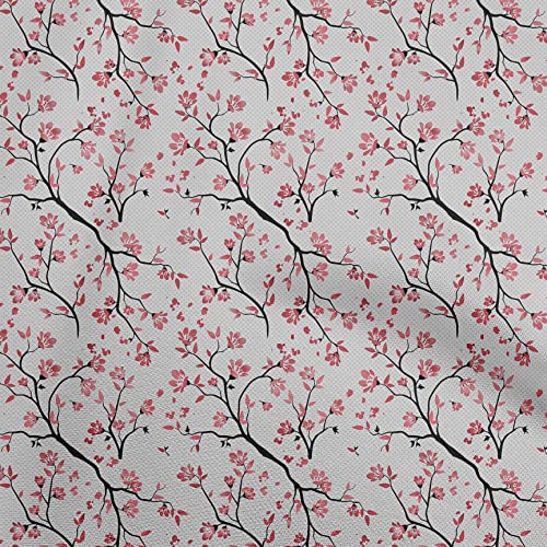 oneOone Rayon Gray Fabric Watercolor Floral DIY Clothing Quilting Fabric Print Fabric By Yard 56 Inch Wide