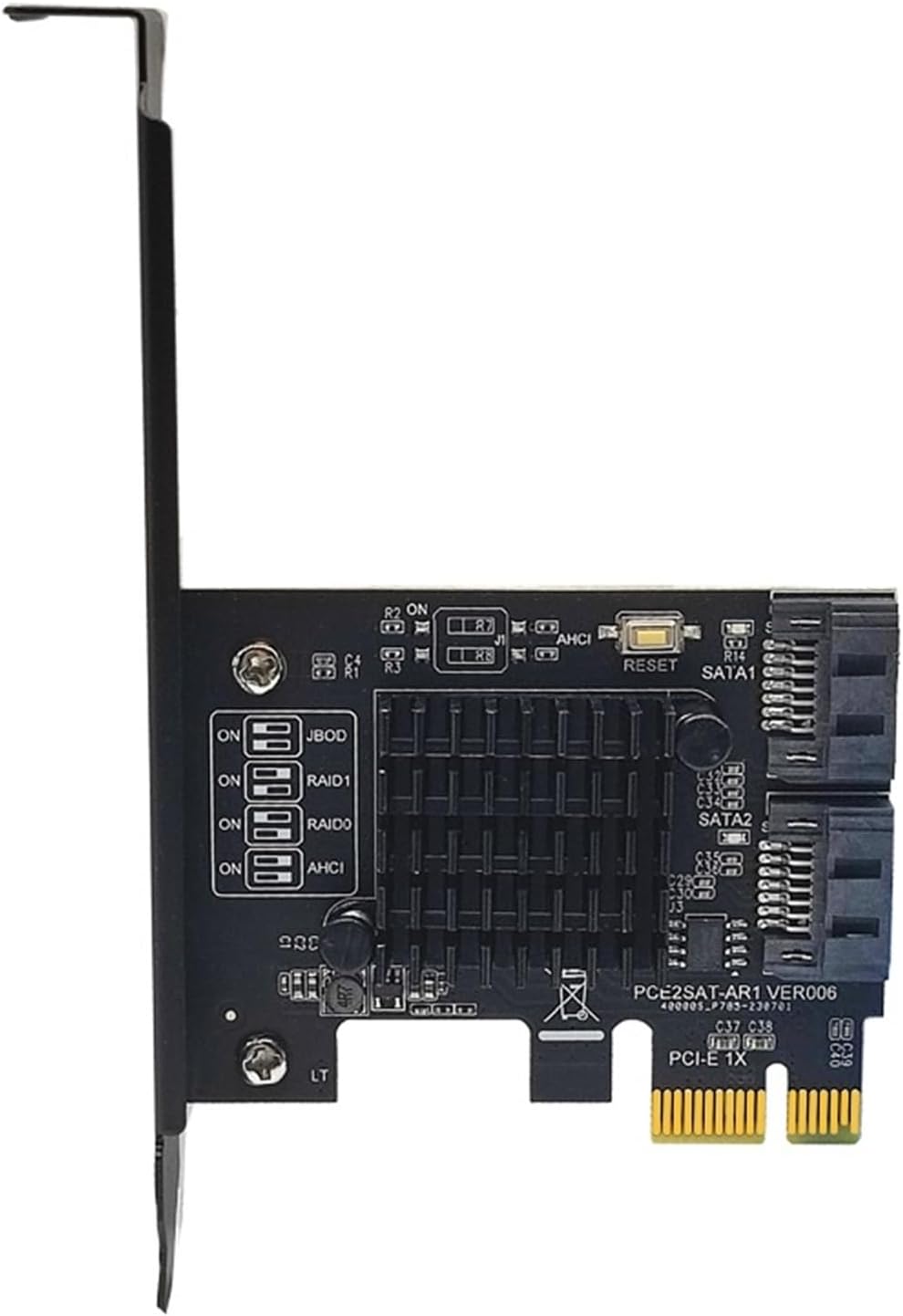 1061R Chip PCI Express X1 to 2 Port SATA3.0 6Gb Card for HDD SSD