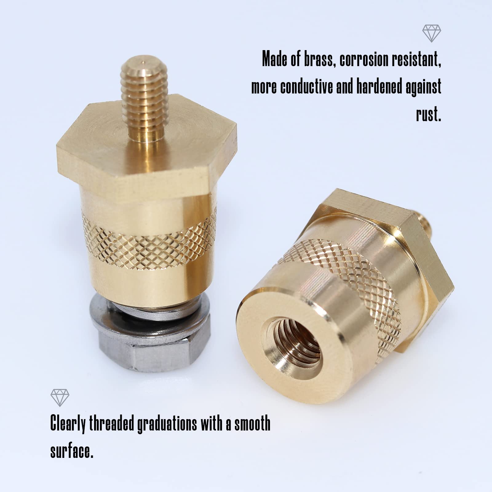 Coppia Adattatori Per Batteria Auto M8 - Con Viti In Acciaio Inox E Rondelle - Foto 5